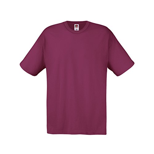 Fruit of the Loom - Camiseta Básica de Manga Corta de Calidad diseño Original Hombre Caballero (Pequeña (S)) (Fucsia)