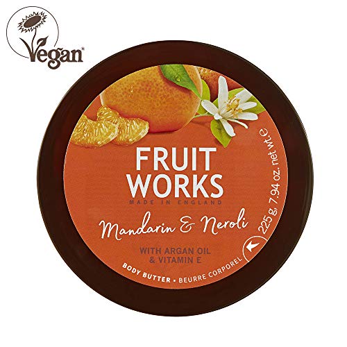 Fruit Works Mandarin & Neroli Cruelty Free & Vegan Body Butter With Natural Extracts 1x 225g