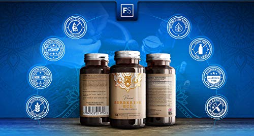FS Berberina HCL 400mg | 90 Capsulas Veganas | Berberina con Extracto de Pimienta Negra Para una Mejor Absorción | Fabricado en Instalaciones con Licencia ISO | Sin Gluten