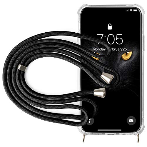 Funda Caler compatible con Huawei P30 Lite, funda de teléfono móvil, cadena, cordón, collar, cinta transparente, ultrafina, resistente a los arañazos [antigolpes] La carcasa de silicona