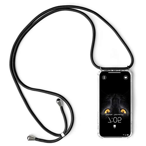 Funda Caler compatible con Huawei P30 Lite, funda de teléfono móvil, cadena, cordón, collar, cinta transparente, ultrafina, resistente a los arañazos [antigolpes] La carcasa de silicona