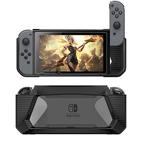 Funda Compatible con Nintendo Switch,HEYSTOP TPU PC Carcasa de Protección con Protector de Pantalla para Nintendo Switch, Anti-Choques/Arañazo (Verde)