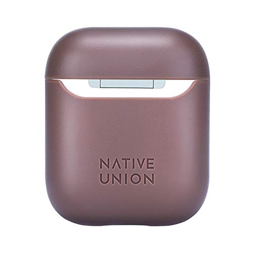 Funda Marquetry NATIVE UNION para AirPods – Funda de Cuero Italiano de Color sólido Premium, Compatible con AirPods de Gen. 1 y Gen. 2 (Rosa)