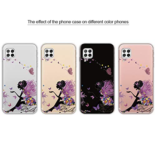 Funda para Huawei P40 Lite, Cárcasa Transparente con Dibujos Diseño, Ultra Slim Suave Gel TPU Silicona Antigolpes Resistente Case Cover Bumper Fundas Huawei P40 Lite, Chica Duende