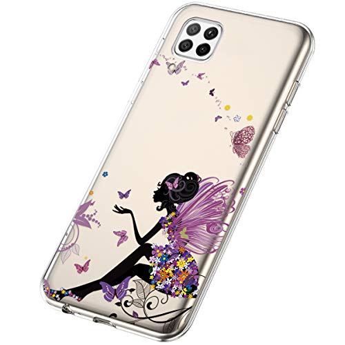 Funda para Huawei P40 Lite, Cárcasa Transparente con Dibujos Diseño, Ultra Slim Suave Gel TPU Silicona Antigolpes Resistente Case Cover Bumper Fundas Huawei P40 Lite, Chica Duende