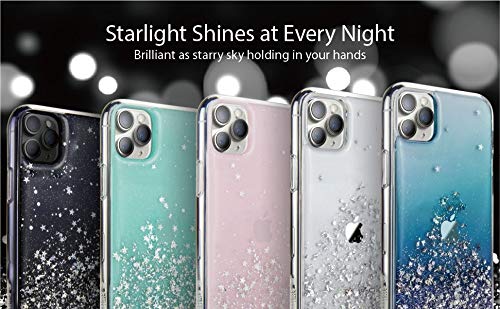Funda para iPhone 2019 de Starfield con purpurina y purpurina, transparente, brillante y brillante, funda protectora para iPhone 2019