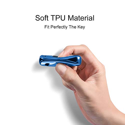 Funda para Llave DE para Coche VW VW Polo Golf 6 Skoda Seat - 2-3 Botones Carcasa [Suave] de [TPU] para Llaves - Cover de Mando y Control de Auto en (Blau)