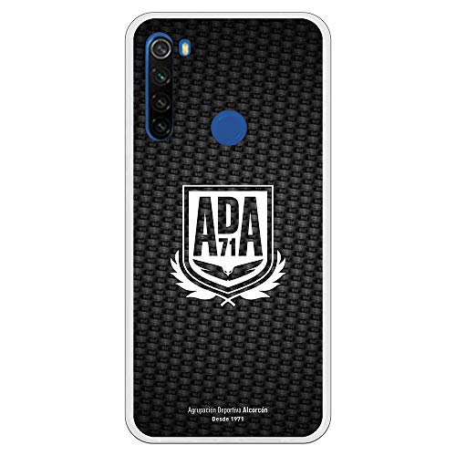 Funda para Xiaomi Redmi Note 8T Oficial del AD Alcorcón Alcorcón Escudo Equip Negro para Proteger tu móvil. Carcasa para Xiaomi de Silicona Flexible con Licencia Oficial del AD Alcorcón.