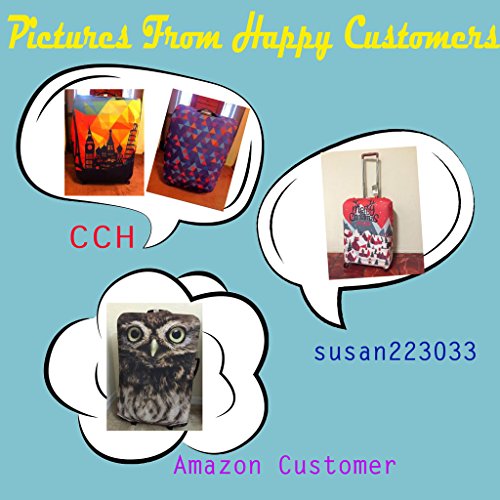 Funda protectora de spandex Luckiplus para maleta de viaje, tamaño 45,72-81,28 cm, Polkadot (Negro) - 10408001