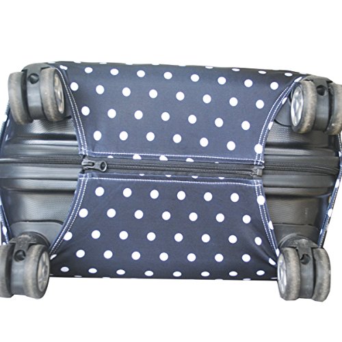Funda protectora de spandex Luckiplus para maleta de viaje, tamaño 45,72-81,28 cm, Polkadot (Negro) - 10408001