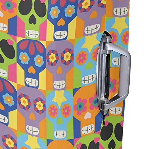 Funda protectora para maleta de viaje con calavera mexicana de Dia de los Muertos, para adultos, mujeres, hombres, adolescentes, para 18 – 20 pulgadas