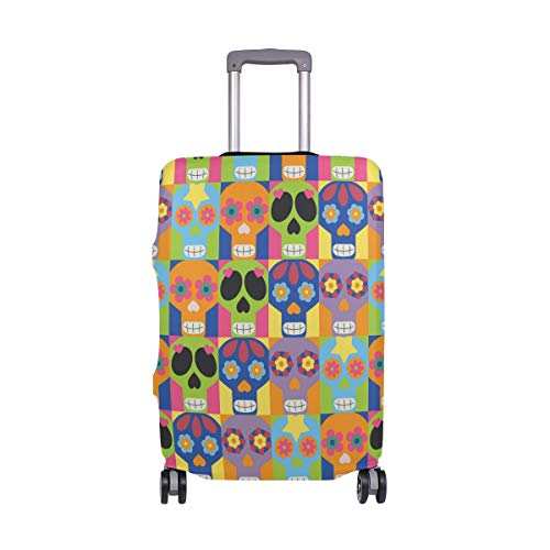 Funda protectora para maleta de viaje con calavera mexicana de Dia de los Muertos, para adultos, mujeres, hombres, adolescentes, para 18 – 20 pulgadas