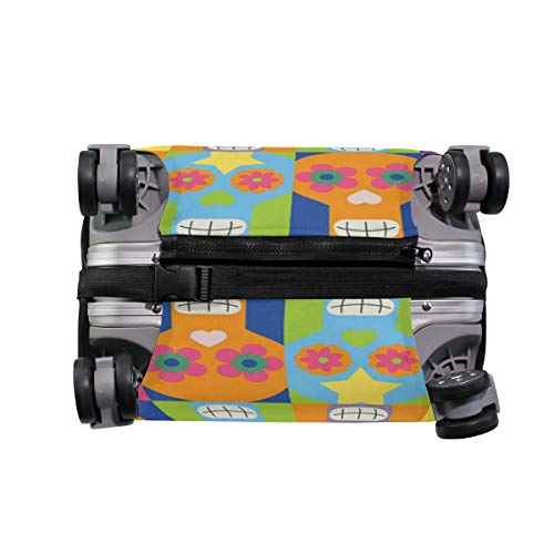 Funda protectora para maleta de viaje con calavera mexicana de Dia de los Muertos, para adultos, mujeres, hombres, adolescentes, para 18 – 20 pulgadas