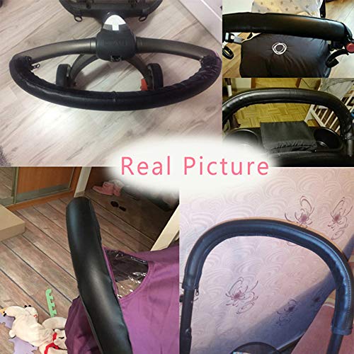 Funda Reposabrazos Para Cochecito de bebé Accesorios Para Babyzen Yoyo Yoya Funda Protectora de Cuero PU (negro)