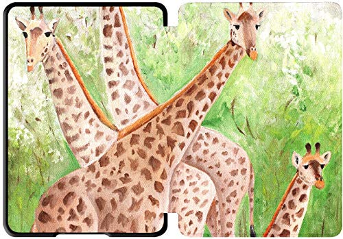 Fundas para Kindle Paperwhite 2018 Pintura Original Hermosas Jirafas Masai Mara Kindle Paperwhite 2018 Funda con Despertador automático/Reposo 10a generación Kindle Paperwhite Funda de 10a generaci