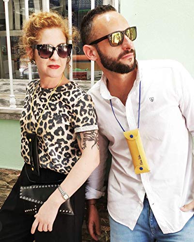 Fundas Pura Vida - Porta mascarillas, Funda para mascarillas. Color Turquesa y amarillo limón.