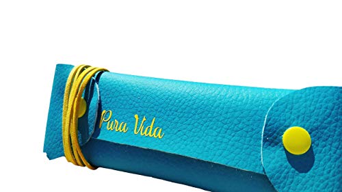 Fundas Pura Vida - Porta mascarillas, Funda para mascarillas. Color Turquesa y amarillo limón.