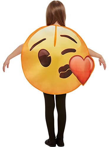 Funidelia | Disfraz de Emoji Beso de corazón Oficial para niño y niña Talla 6-12 años ▶ Emoticono, Whatsapp, Original y Divertido - Amarillo
