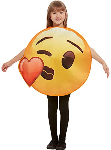 Funidelia | Disfraz de Emoji Beso de corazón Oficial para niño y niña Talla 6-12 años ▶ Emoticono, Whatsapp, Original y Divertido - Amarillo