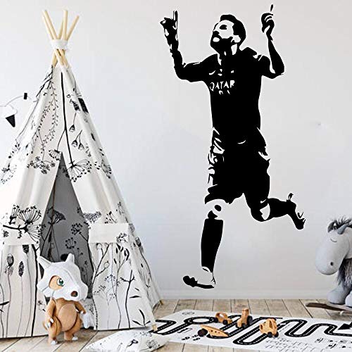 Fútbol Lionel Messi 10 Deportes Etiqueta de la pared Habitación para niños Habitación infantil Barcelona Fútbol Hombre Agujero Calcomanía de pared Dormitorio Decoración de vinilo Jugador estrella 8