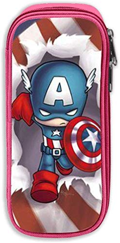 fxxy Dibujos animados Capitan America Imprimir Estuche para lápices Estuche para bolígrafos Estuche para bolígrafos Estuche para maquillaje, Estuches para estudiantes Estuche para oficina Estuche est
