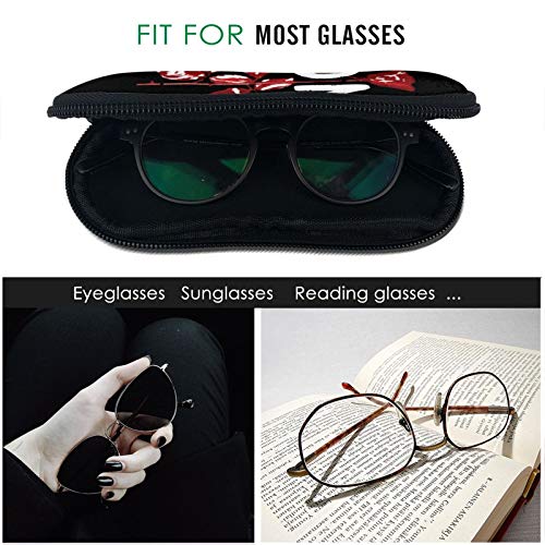 Gafas Casos Dm Rose Portátil Gafas Caso Gafas Gafas De Sol Bolsa Suave Cremallera Con Gancho Para La Escuela Oficina Fitness Viajes
