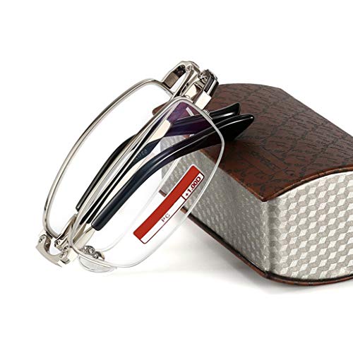 gafas de lectura De Alta Definición con Una Transmitancia De hasta El 95%, Plegables con Protección UV, con Funda De Gafas De PU, Dioptrías Opcionales (+1.00 A +3.50)