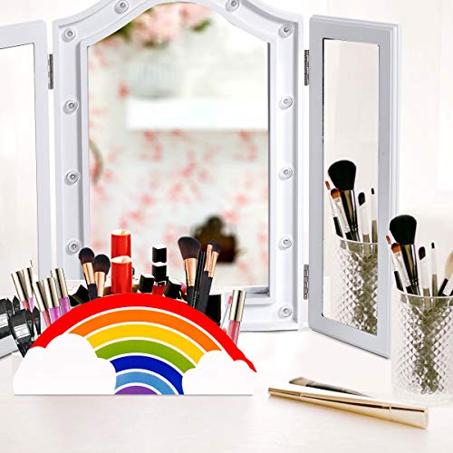Gamenote portalápices de madera arcoíris, para mesa de niños/útiles de oficina/pincel de maquillaje/organizador escritorio/suministros para aulas (PH1)