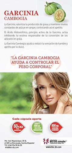 Garcinia cambogia 800 mg Extracto seco 60% HCA 60 cápsulas