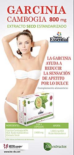 Garcinia cambogia 800 mg Extracto seco 60% HCA 60 cápsulas