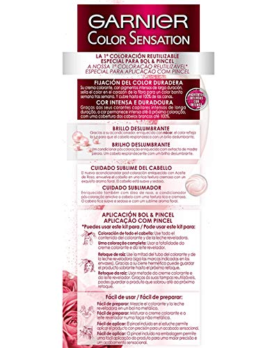 Garnier Color Sensation coloración permanente e intensa reutilizable con bol y pincel - 4.0 Castaño