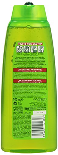 Garnier Fructis - Hidra Liso 72h - Champú para cabellos difíciles de alisar - 500 ml