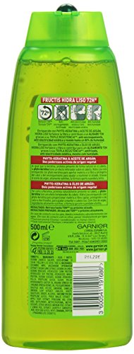 Garnier Fructis - Hidra Liso 72h - Champú para cabellos difíciles de alisar - 500 ml