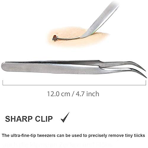 Garrapatas Herramienta,Pinzas para garrapatas, para perros, gatos, personas en juego de 4 Premium para remover de Tickremover + caja de almacenamiento