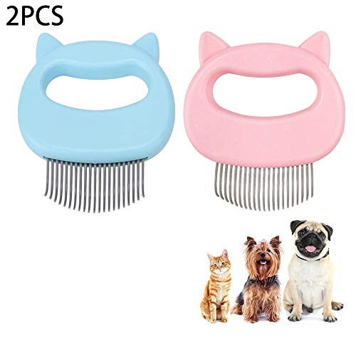 Gato para Mascotas Masaje para Perros Peine Peine para Piojos para Mascotas Cepillo De Limpieza para Un Aseo Seguro Y Suave(2PCS)