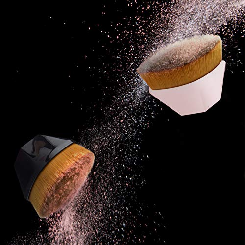 GCOA 3 Piezas de Brochas de maquillaje Brocha para Base de Maquillaje,Brochas de Maquillaje Profesional para mezclar Cosméticos,líquido o polvos (1Rosado+2Negro)