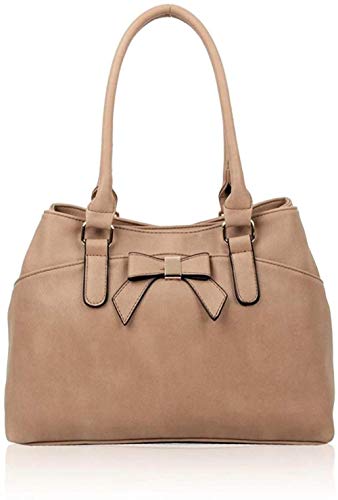 GDFS Bolsos de Hombro con Lazo para Mujer Bolsos Escolares Grandes, Almendra