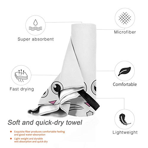 Gebrb Toalla de baño de Microfibra,Toallas de Gimnasio,Cartoon Easter Rabbit Microfiber Fast Drying Towels Suitable for Camping, Backpacking,Gym, Beach, Swimming,Yoga