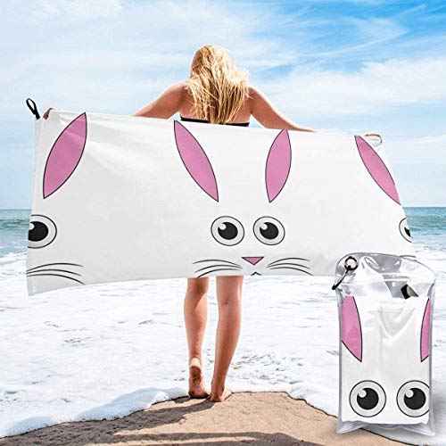 Gebrb Toalla de baño de Microfibra,Toallas de Gimnasio,Cartoon Easter Rabbit Microfiber Fast Drying Towels Suitable for Camping, Backpacking,Gym, Beach, Swimming,Yoga