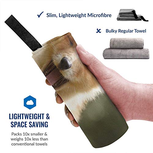 Gebrb Toalla de baño de Microfibra,Toallas de Gimnasio,Cute Animal Microfiber Fast Drying Towels Suitable for Camping, Backpacking,Gym, Beach, Swimming,Yoga