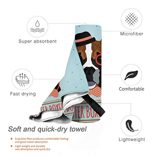 Gebrb Toalla de baño de Microfibra,Toallas de Gimnasio,Hat Dog Microfiber Fast Drying Towels Suitable for Camping, Backpacking,Gym, Beach, Swimming,Yoga
