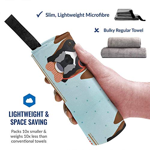 Gebrb Toalla de baño de Microfibra,Toallas de Gimnasio,Hat Dog Microfiber Fast Drying Towels Suitable for Camping, Backpacking,Gym, Beach, Swimming,Yoga