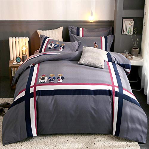 Geekcook Juegos de Fundas para edredón,Juegos de Cama sólidos Impresos a la Moda Juego de Cama para el hogar 4 Piezas Flor de árbol de Estrella-Estilo 39_Los 200CM