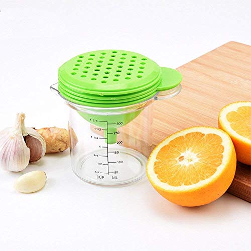 Geeke Exprimidor exprimidor de cítricos de Cocina con Mango y caño para Verter, Verde (5 en 1)