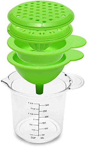 Geeke Exprimidor exprimidor de cítricos de Cocina con Mango y caño para Verter, Verde (5 en 1)