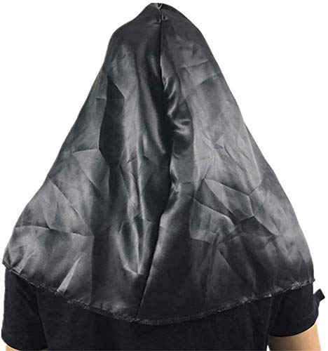 Geggur Festival de Halloween máscara Miedo Monja Sorpresa Mujer mascarilla Fantasma látex Cabeza Llena de Miedo,A