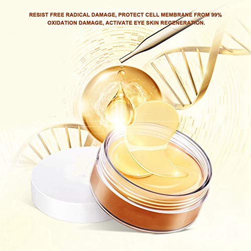 Gel para los ojos, Gel para los ojos dorado, antiarrugas, parches que diluyen los círculos oscuros, hidratante y reafirmante 60pcs / caja