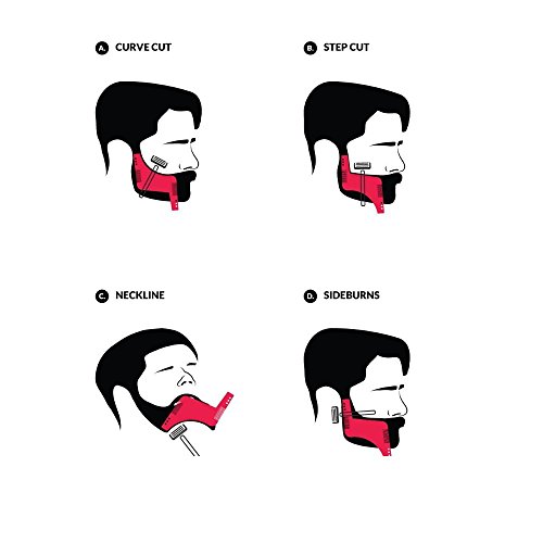 GENOVATION Peine Para Estilo de barba,Trimmer Template e Plantilla de Recorte Para el Afeitado y el Vello Facial Línea en Forma U Perfecta, Negro