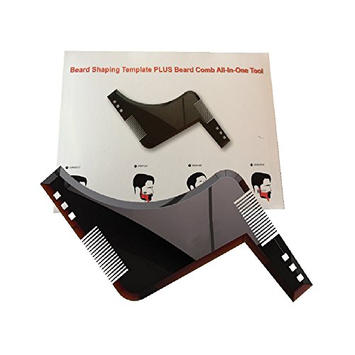 GENOVATION Peine Para Estilo de barba,Trimmer Template e Plantilla de Recorte Para el Afeitado y el Vello Facial Línea en Forma U Perfecta, Negro