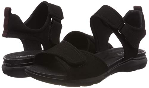 Geox D Sandal Sukie A, Sandalias con Punta Abierta para Mujer, Negro (Black C9999), 38 EU